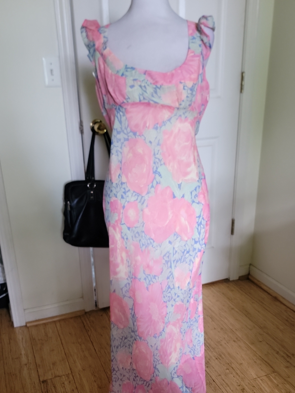 Bailey Rose Floral Pink & Light Blue Sleeveless Maxi Dress